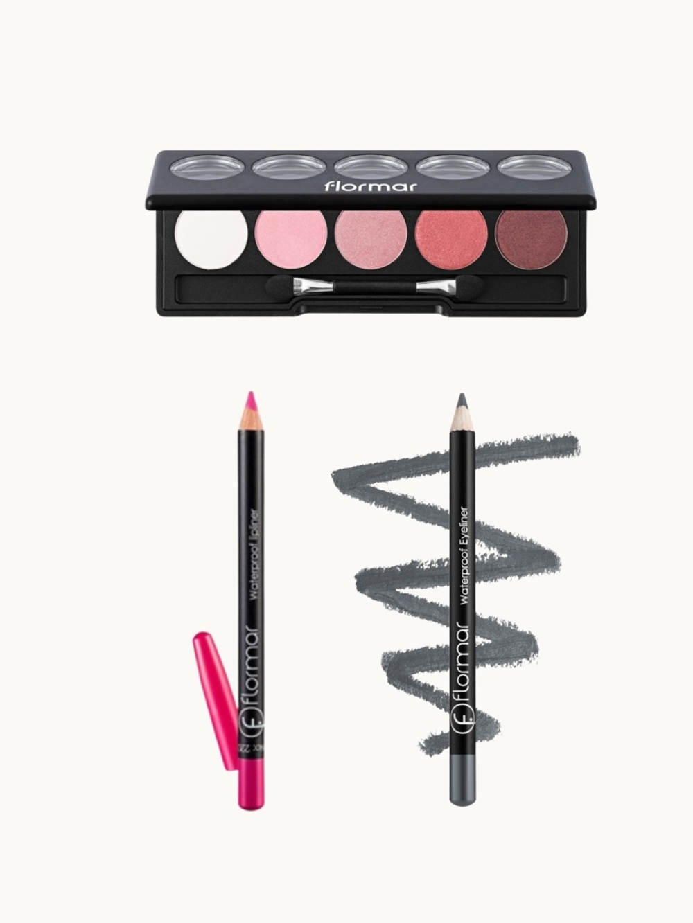 Bundle! Eyeshadow Palette, Lip Liner, & Eyeliner Pencil Set
